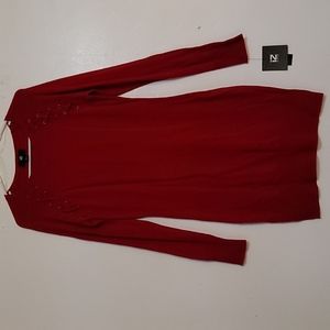 Women's Red iZ BYER Large Long Sleeve Dress